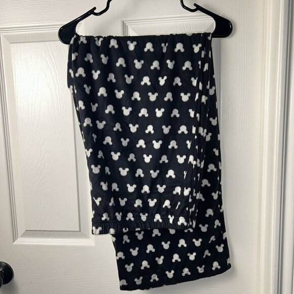 Disney Mickey Mouse Black & White Fleece Pajama Long Sleeve Pant Set Size XXL - Picture 5 of 8